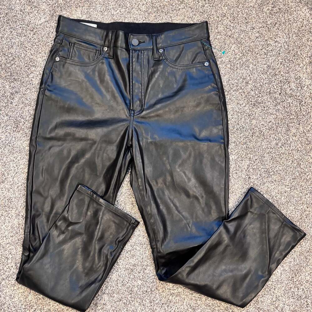 GAP Vintage Slim High Rise Faux Leather Pants Black 29/8R